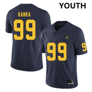 #99 Bobby Kanka Michigan Navy Youth Jerseys Embroidery College Football 869270-335
