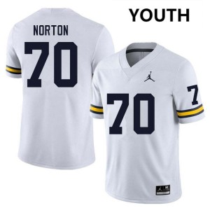 #70 Brady Norton Michigan White Youth Jersey Stitched College Football 520179-541
