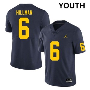 #6 Brandyn Hillman Michigan Wolverines Navy Youth Jerseys 2025 College Football 213800-898