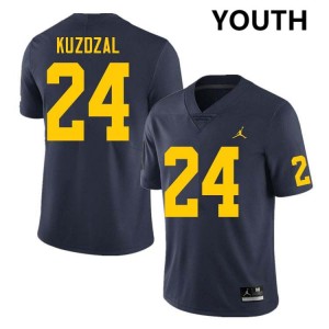 #24 Bryson Kuzdzal Michigan Navy Youth Jersey Limited College Football 434880-862