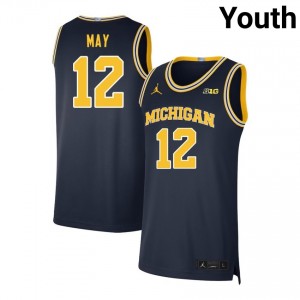 #12 Charlie May Michigan Navy Youth Jersey High School College Basketball 178148-755