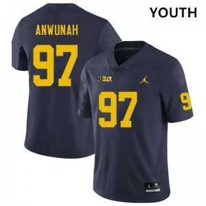 #97 Chibi Anwunah Michigan Navy Youth Jerseys Alumni College Football 996991-210