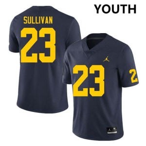 #23 Cole Sullivan Michigan Wolverines Navy Youth Jersey Game College Football 927418-806