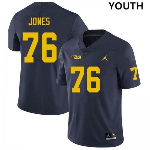 #76 Connor Jones Michigan Navy Youth Jersey Alumni College Football 173341-981