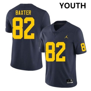 #82 Devon Baxter Wolverines Navy Youth Jerseys Embroidery College Football 447301-359