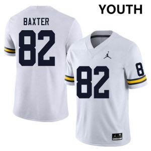 #82 Devon Baxter Michigan Wolverines White Youth Jerseys Alumni College Football 860865-620