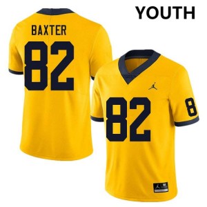 #82 Devon Baxter University of Michigan Yellow Youth Jersey High School College Football 558759-359