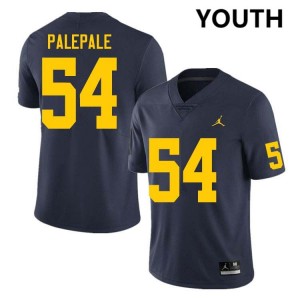 #54 Deyvid Palepale Wolverines Navy Youth Jersey Stitched College Football 292782-493
