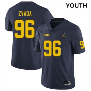 #96 Dominic Zvada Wolverines Navy Youth Jerseys NCAA College Football 490049-511
