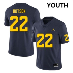 #22 Elijah Dotson Wolverines Navy Youth Jerseys 2025-26 College Football 880909-996