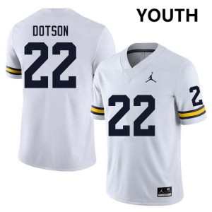 #22 Elijah Dotson Michigan White Youth Jerseys 2025 College Football 140743-663
