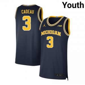#3 Elliot Cadeau Michigan Navy Youth Jersey 2025 College Basketball 775610-760