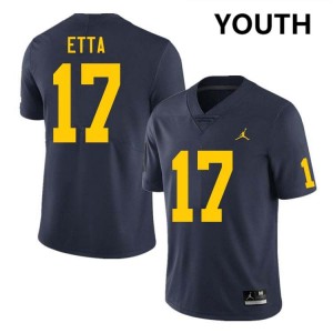 #17 Enow Etta Michigan Navy Youth Jersey Player College Football 955643-237