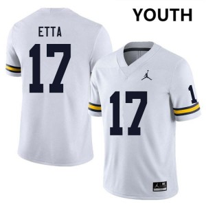 #17 Enow Etta Michigan Wolverines White Youth Jersey Replica College Football 297364-222