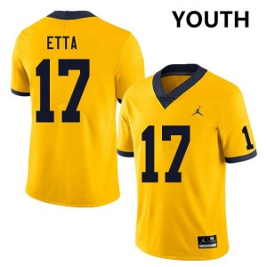 #17 Enow Etta Michigan Yellow Youth Jerseys University College Football 638851-273
