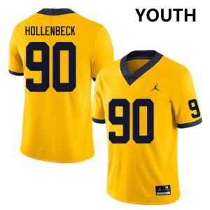 #90 Hudson Hollenbeck University of Michigan Yellow Youth Jerseys 2025-26 College Football 681319-127
