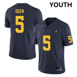#5 Jacob Oden Michigan Wolverines Navy Youth Jerseys 2025-26 College Football 181366-273