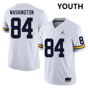 #84 Jacob Washington Michigan Wolverines White Youth Jerseys Official College Football 542989-145