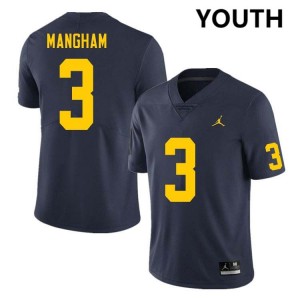 #3 Jaden Mangham Michigan Navy Youth Jersey University College Football 990298-705