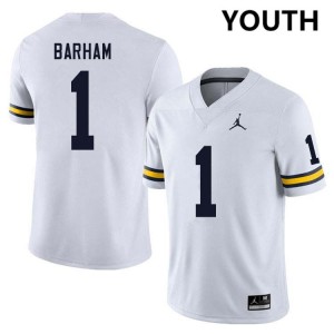 #1 Jaishawn Barham Michigan Wolverines White Youth Jerseys NCAA College Football 304515-577