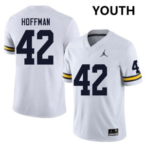 #42 Jalen Hoffman Michigan Wolverines White Youth Jersey Stitched College Football 854608-509