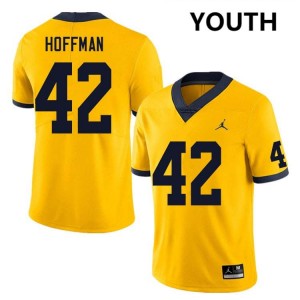 #42 Jalen Hoffman Michigan Yellow Youth Jersey Game College Football 209785-376