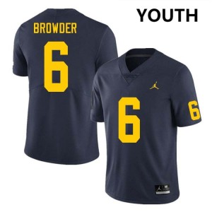 #6 Jamar Browder Michigan Navy Youth Jersey High School College Football 762832-261