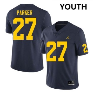 #27 Jasper Parker Michigan Navy Youth Jersey Official College Football 668924-861