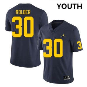 #30 Jimmy Rolder Michigan Navy Youth Jersey Official College Football 901609-562