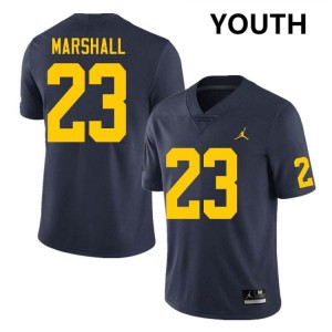 #23 Jordan Marshall Michigan Navy Youth Jersey Embroidery College Football 426765-815