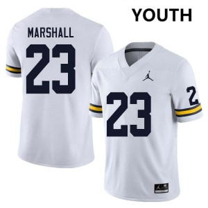 #23 Jordan Marshall University of Michigan White Youth Jerseys Official College Football 458570-195