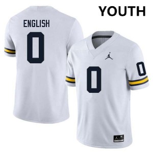 #0 Karmello English Michigan Wolverines White Youth Jersey University College Football 237525-421
