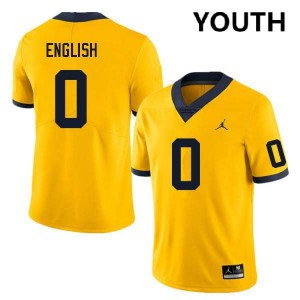 #0 Karmello English Michigan Yellow Youth Jersey Player College Football 242900-988