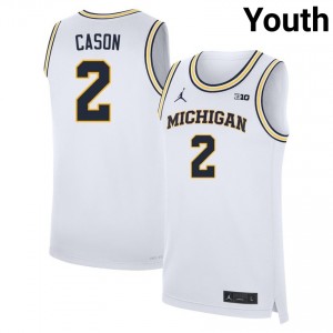 #2 L.J. Cason Michigan White Youth Jersey Game College Basketball 337128-595
