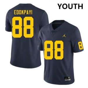 #88 Lugard Edokpayi Michigan Navy Youth Jersey NCAA College Football 995705-409
