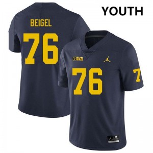 #76 Manuel Beigel Michigan Navy Youth Jerseys High School College Football 899220-169