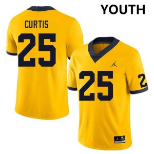 #25 Mason Curtis Michigan Yellow Youth Jersey Alumni College Football 579165-451