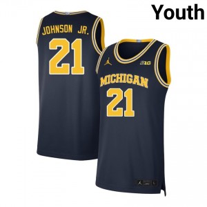 #21 Morez Johnson Jr. Wolverines Navy Youth Jerseys Player College Basketball 560151-661