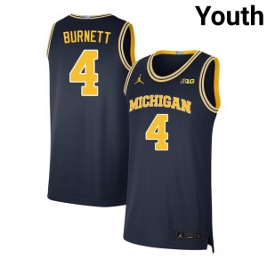 #4 Nimari Burnett Michigan Navy Youth Jerseys Alumni College Basketball 806256-116