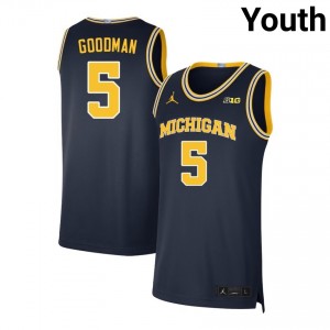 #5 Oscar Goodman Michigan Navy Youth Jersey Player College Basketball 794979-499
