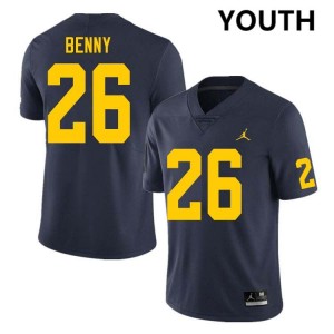 #26 Rayshaun Benny University of Michigan Navy Youth Jersey University College Football 782028-966