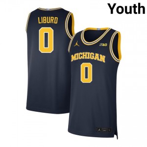 #0 Ricky Liburd Michigan Wolverines Navy Youth Jersey University College Basketball 459947-519