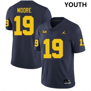 #19 Rod Moore University of Michigan Navy Youth Jerseys 2025-26 College Football 834501-677