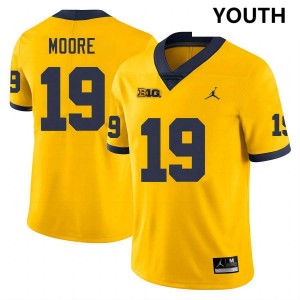 #19 Rod Moore Michigan Yellow Youth Jersey 2025-26 College Football 546155-536