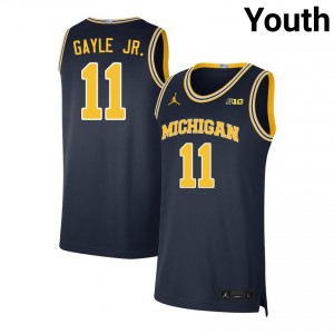 #11 Roddy Gayle Jr. Michigan Wolverines Navy Youth Jersey Stitched College Basketball 663651-819