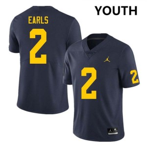 #2 Shamari Earls Michigan Wolverines Navy Youth Jerseys University College Football 579156-474