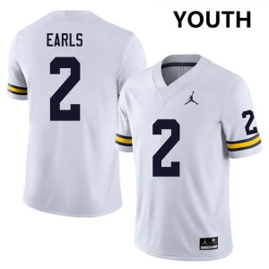 #2 Shamari Earls University of Michigan White Youth Jerseys Replica College Football 968455-373