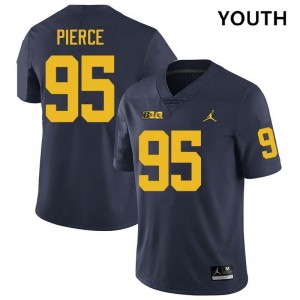 #95 Trey Pierce Wolverines Navy Youth Jerseys Game College Football 485484-152