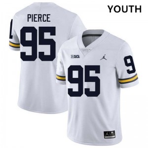 #95 Trey Pierce Michigan White Youth Jersey Game College Football 503620-108