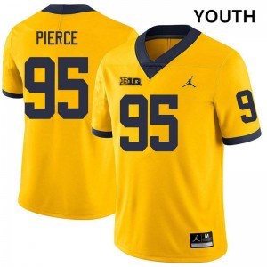 #95 Trey Pierce Michigan Yellow Youth Jersey Player College Football 617541-972